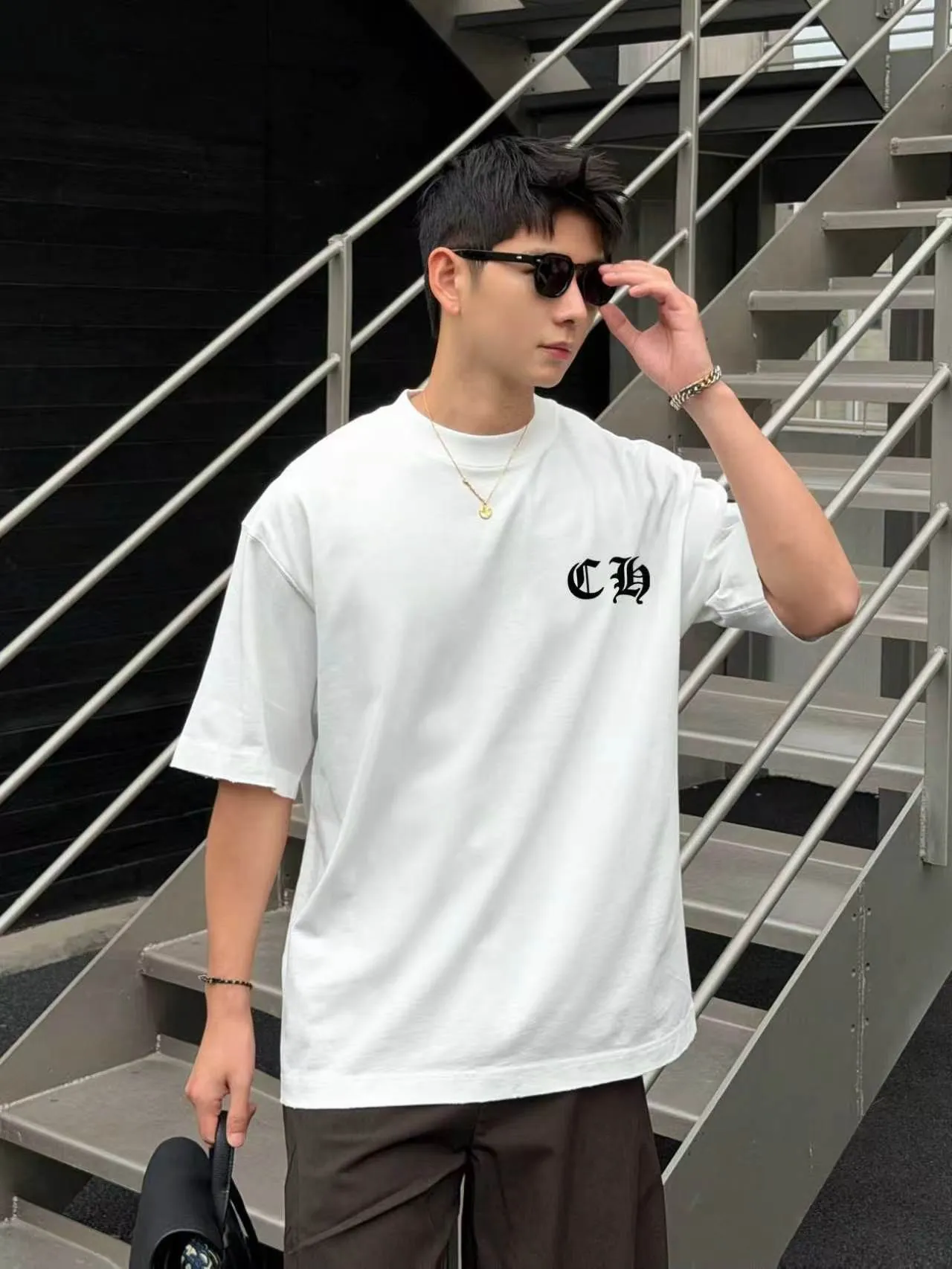 ch～ 《 》 ， T ， Same Style ， : Black White Coffee Brown Size：S（90-130 ） M（125-150 ） L（135-165 ） XL（160-190 ） XXL（185 ）